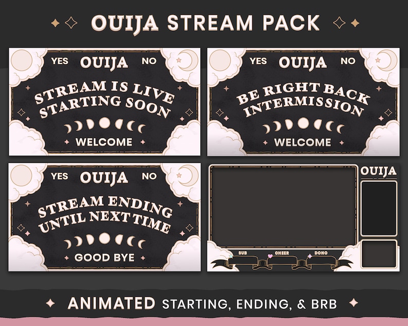 Gothic Ouija Stream Overlays Animated Videos Ready to Use image 3