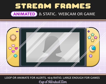 Yellow Stream Webcam Frame – Animated Twitch Overlay (Digital Download)