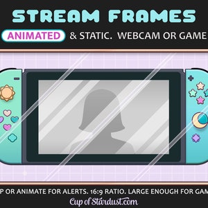 Switch Stream Overlay Webcam Frame / Game Display Twitch or YouTube ACNH Colors image 1