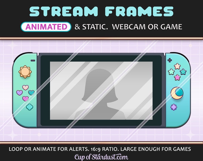 Switch Stream Overlay Webcam Frame / Game Display - Twitch or YouTube ACNH Colors