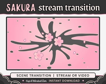 Sakura Stinger Transition | Pink OBS Scene Transition | Twitch Stream / YouTube / Vtuber Asset Cherry Blossom Petals