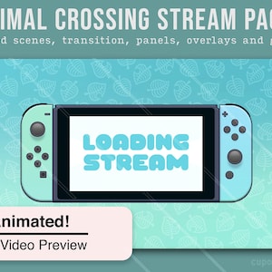 Animal Crossing Stream Overlays / ACNH Switch Twitch Theme Pack Animated Starting, BRB, Ending Videos, Stinger, Panels image 7