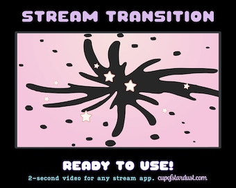 Twitch Stream Transition | Pale Pink Dreamy Stars | OBS Stinger Transition