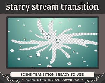 Stream Transition | Green Sage Stars | OBS Scene Change | Liquid Stinger Transition | Pastel YouTube, VTuber, Streamer