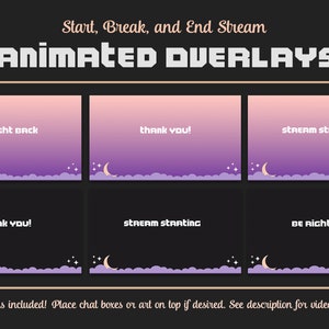 Moon  Stars Twitch Overlay Set  Animated Overlays: The image 2