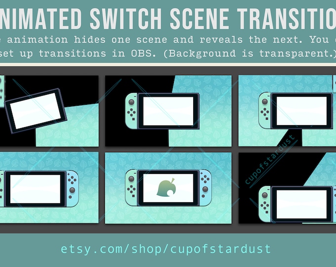 Switch OBS Stinger Transition ACNH Scene Transition for Twitch, Youtube, SLOBS, Streamlabs, Twitch Live etc
