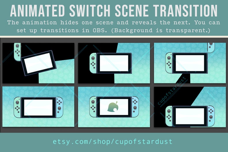 Switch OBS Stinger Transition ACNH Scene Transition for Twitch, Youtube, SLOBS, Streamlabs, Twitch Live etc image 1