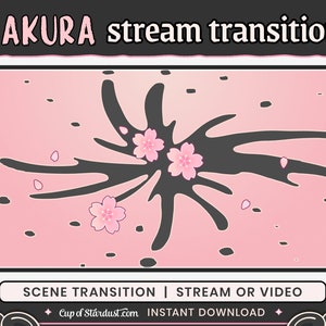 Sakura Stinger Transition - Peach Pink - OBS Scene Transition - Twitch Stream Asset - YouTube - Vtuber Asset - Cherry Blossom Petals