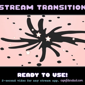 Twitch Stream Transition Peachy Pink Stars OBS Stinger Transition Animation image 1