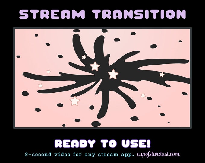 Twitch Stream Transition | Peachy Pink Stars | OBS Stinger Transition Animation