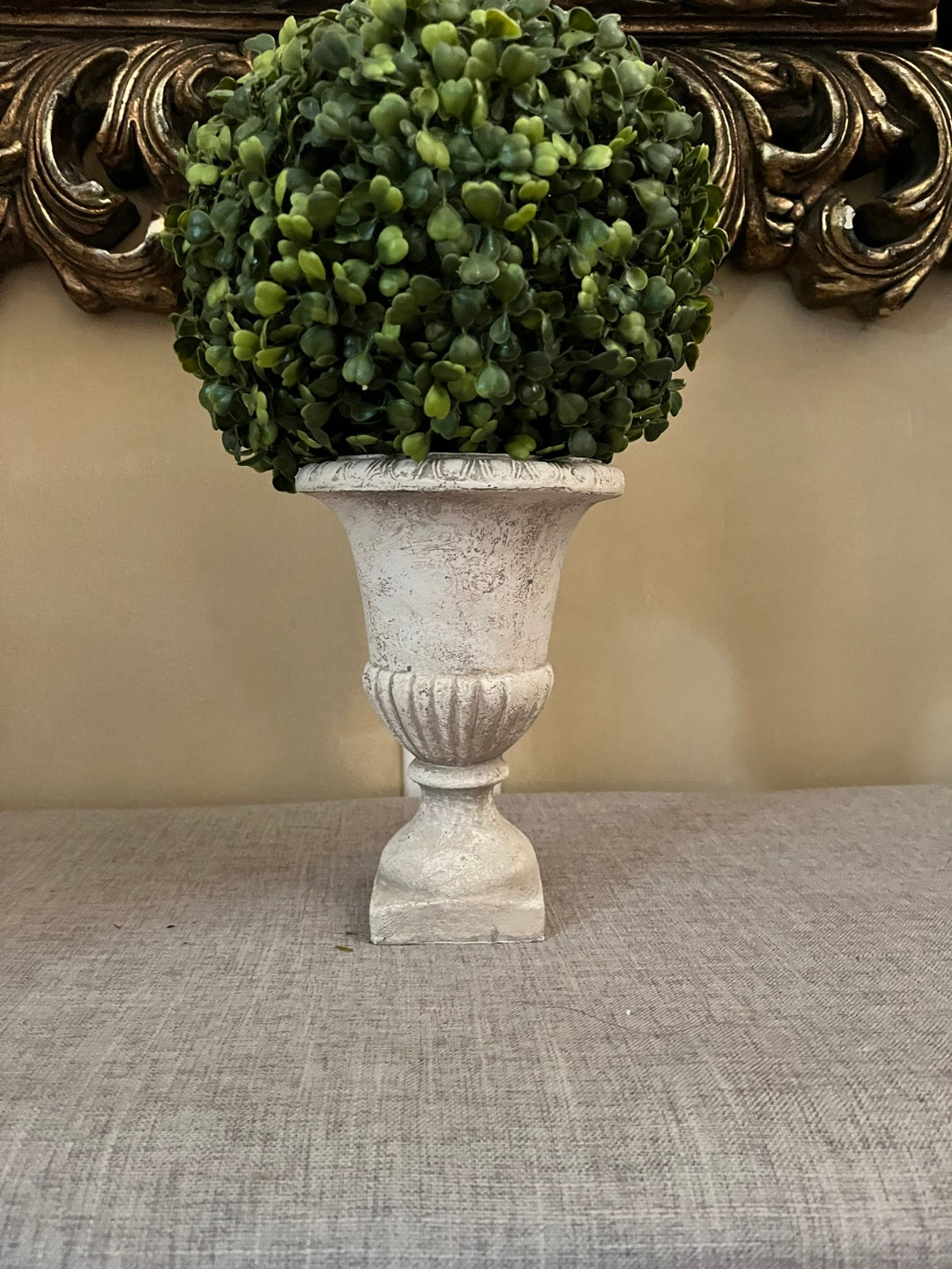Boxwood Artificial Plant Urn Planter Urn Vase With Round Etsy