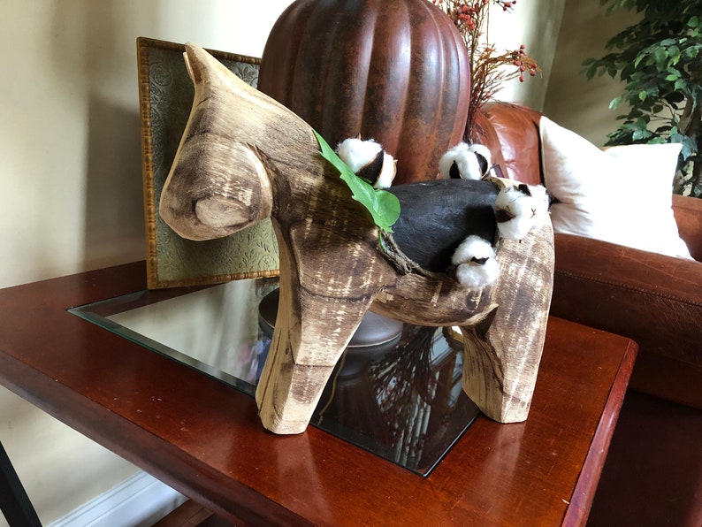 Donkey home decor. Wood donkey horse cotton floral Etsy