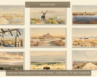 Layton Utah TV Art – 9 Watercolor Landscape Bundle for Samsung Frame TV(Digital Download)