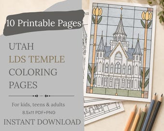 Utah LDS Temple Coloring Pages | 10 Printable Temple Activity Sheets