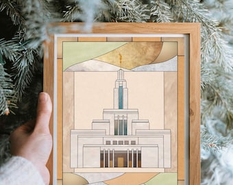 Draper Temple Art Print: Stained Glass Style (PDF Digital File)