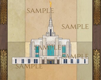 Ogden Utah Temple Stained Glass Art Print (Digital Download)
