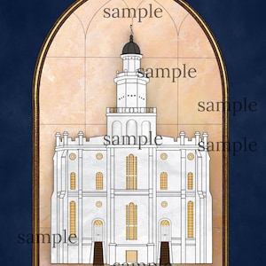 St. George Utah Temple-LDS Digital Download - Printable Mormon Temple Art - Instant Download - Church Gift - Modern Temple Wall Art
