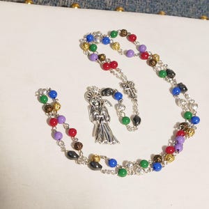 Siete Colores/Rainbow - Santa Muerte Rosary