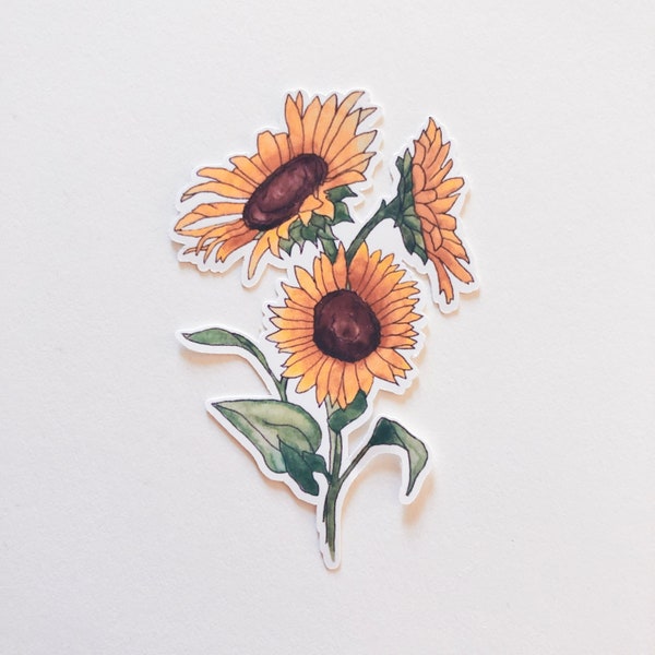 Watercolor Sunflower Vinyl Sticker