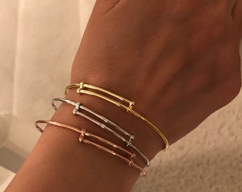 Expandable Silver Bangle Bracelets