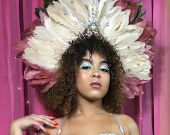 Tocado de plumas personalizable