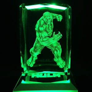 3D Hulk Smash Crystal: LED Light-Up Collectible Gift