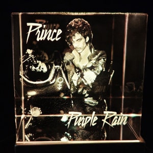 3D Prince Purple Rain Light Up Crystal Collectible + Ships within 24hrs USPS Priority Mail Free~!