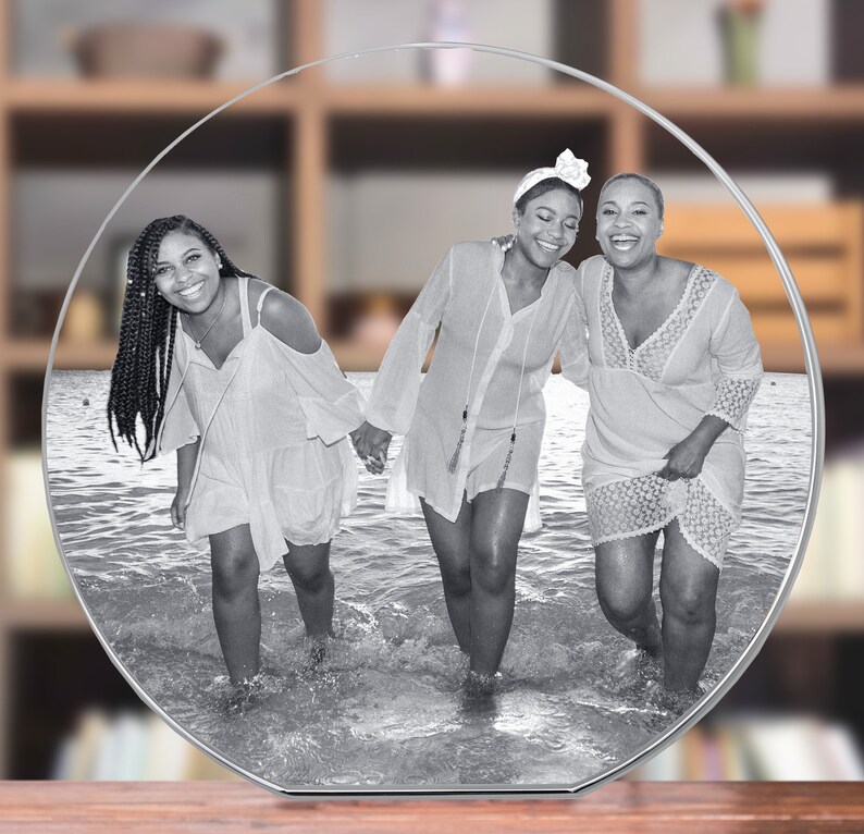 3D Photo Crystal Plaque: Personalized Pet or People Gift with LED Base image 7