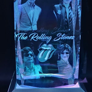 3D Rolling Stones Crystal Collectible with LED Light