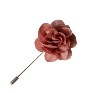 Desert Coral Flower Lapel Pin Men Wedding Accessories Brooches Pin, Groomsmen Boutonniere Fashion Wedding Tuxedo Suit Pin