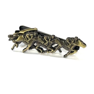 Melbourne Cup Racing Horse Gold/Antique Silver/Antique Brass Tie Bar Animal Tie Clip