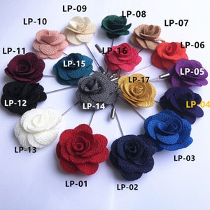3.8CM Rose Flower Lapel Pin Men Wedding Accessories Brooches Pin,Groomsmen Boutonniere Buttonhole Fashion Wedding Tuxedo Suit Pin