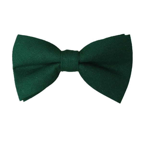 Juniper Green Pre-tied Bow ties Linen bowtie Mens bowties Groomsmen Groom Wedding