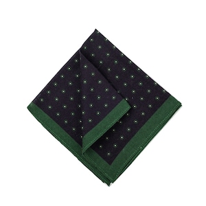 Smaragd DunkelgrünEs Taschenquadrat, Polka Dots Wolltasche Quadrat, Taschenquadrat für Männer