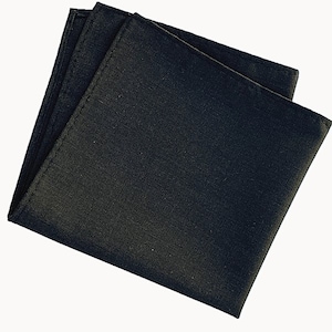 Black Cotton Pocket Square Mens Husband Gift Groomsmen Handkerchief Mens Hanky Hankie Groom Gift for Him Graduation Gift