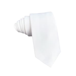 White Wedding Tie, Satin Tie & Pocket Square Set, Men&#39;s Necktie White, Men&#39;s Satin Pocket Square White, Wedding Gift