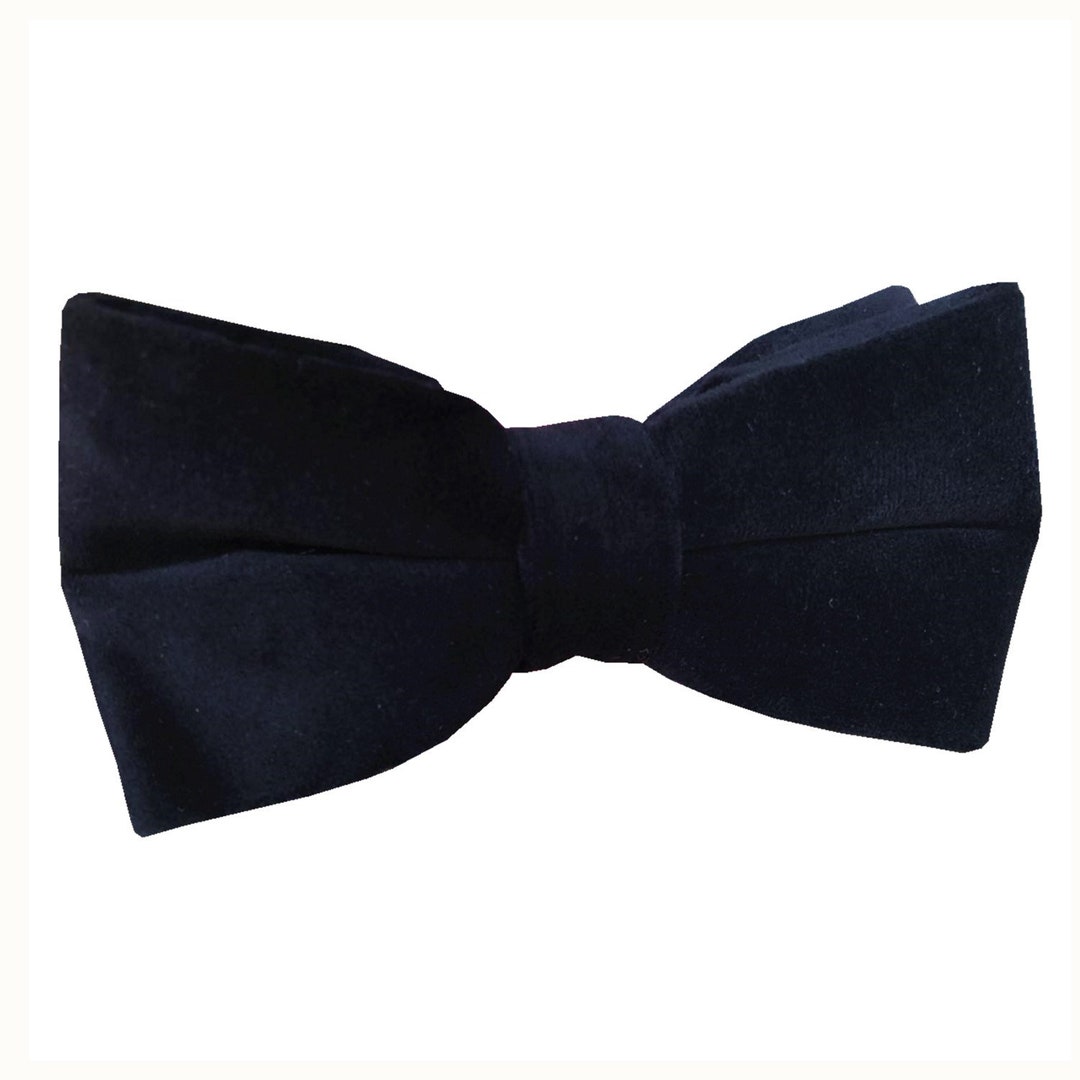 Black Velvet Bow Tie Pure Black Bow Ties Velvet Adjustable Etsy