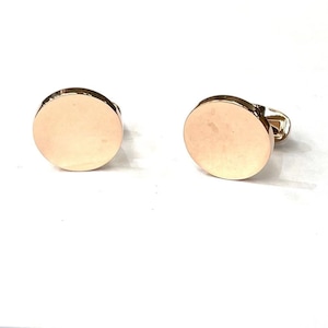 Gold Cufflinks Rose Gold Round Cuff links Wedding Cuff links Birthday Gift Christmas Gift