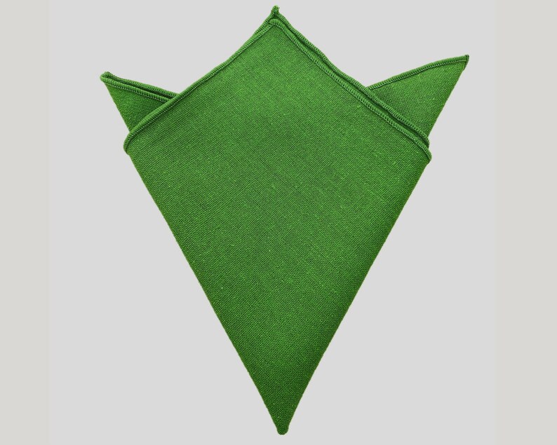 Green Skinny Tie Slim Necktie Thin Neckties with Matching Pocket Square Hanky hankies