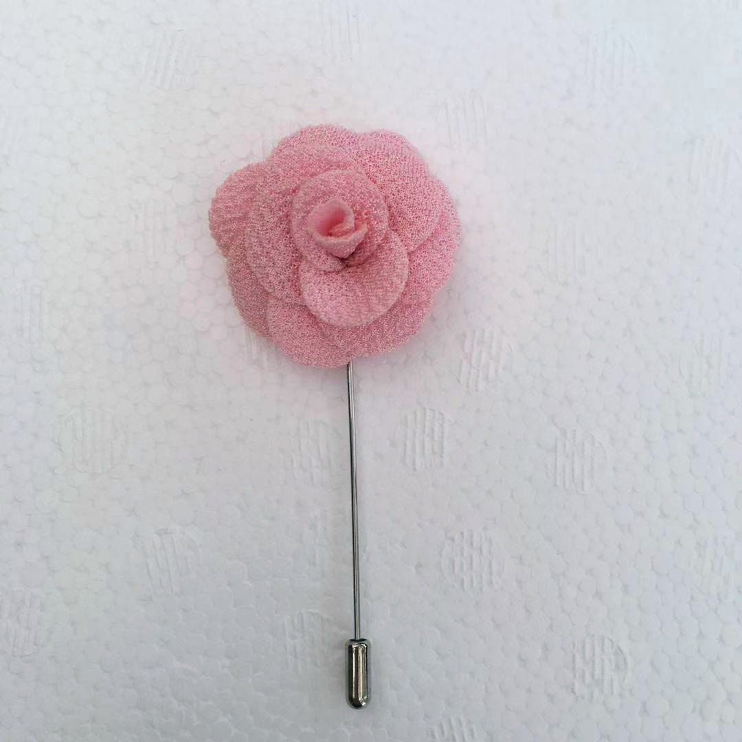 3.8CM Blush Pink Rose Flower Lapel Pin Men Wedding Accessories Brooches ...