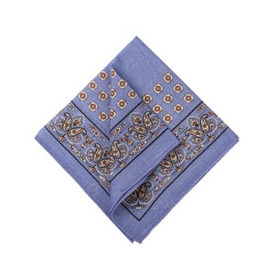 Dusty Lavender Paisley Taschenquadrat, Dusty Lavender Border Wolltasche Quadrat, Taschenquadrat für Männer