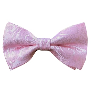 Rose Rosa Paisely Pre gebunden Fliege mit passenden Einstecktuch Man&#39;s Fliege Hochzeit Fliegen