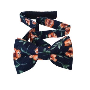 Peach Floral Pre tied Kid Kids Infant Toddler Child Children Bow tie bowties Wedding bowtie
