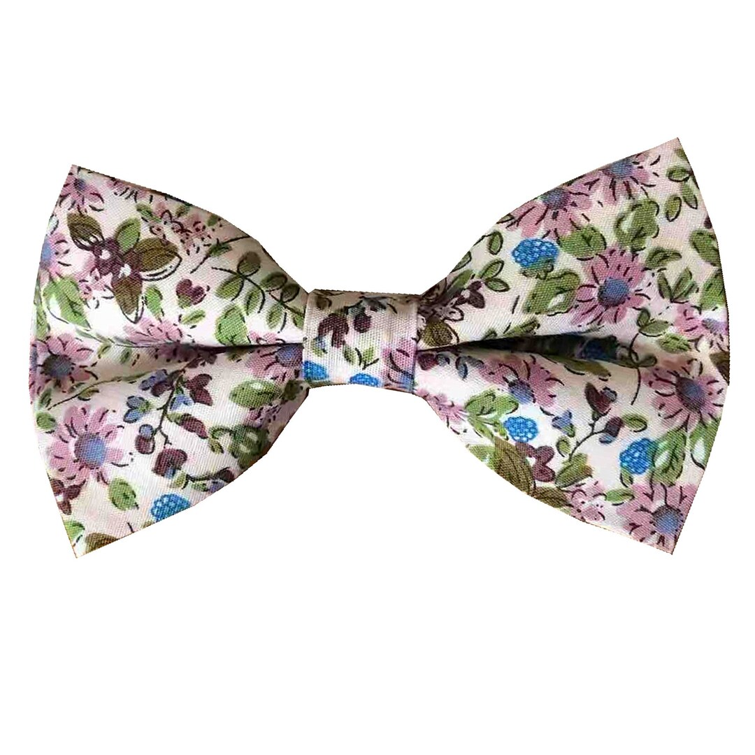 Light Purple Sunflower Pretied Bow Ties Cotton Floral Bowtie Mens