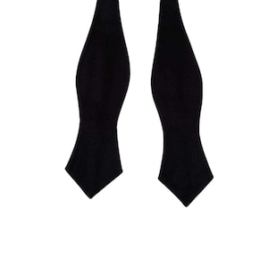 Black SELF TIE Satin Diamond  Bow Tie Untied Bow Tie Mens Bowtie Wedding Groomsman Bow Tie Mens Gift for Dad Groomsmen Groom Gift