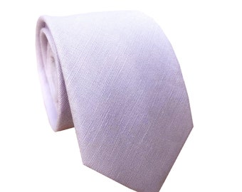 Light Purple Skinny tie with Matching Pocket Squares Linen ties Mens neckties Groomsmen Groom Wedding