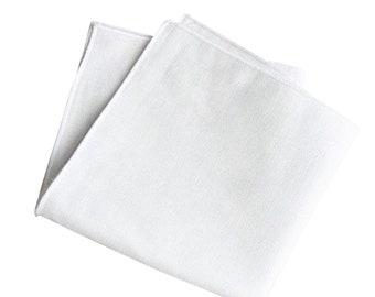 White Linen Pocket Square Mens Handkerchief Wedding Hanky