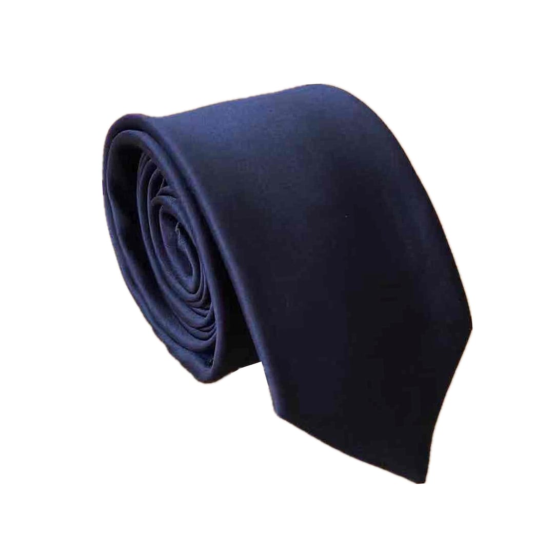 Dark Navy Skinny Tie | Solid Navy Blue Necktie in Skinny Width | Slim ...