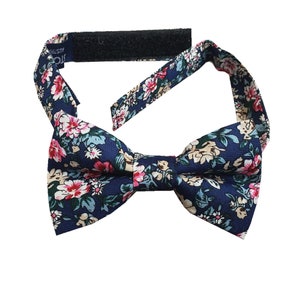 Blue with white Floral Pre tied Kid Kids Infant Toddler Child Children Bow tie bowties Wedding bowtie