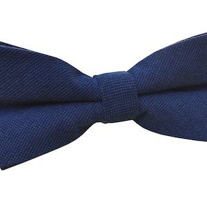 Navy Blue Pre-tied Bowtie Cotton Bowties Mans Bow tie Wedding Gift Grooms Groomsmen